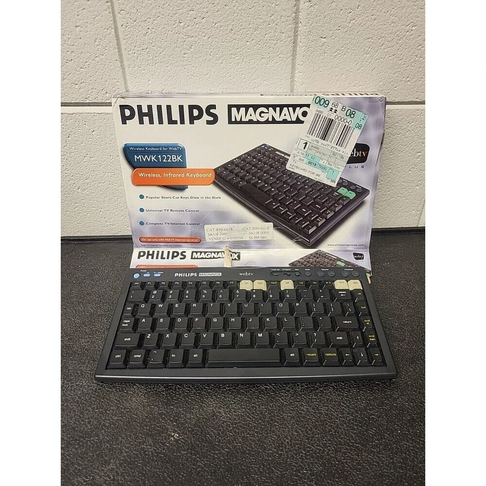Philips Magnavox Webtv Plus MWK122BK Wireless MSN WebTV Keyboard Untested